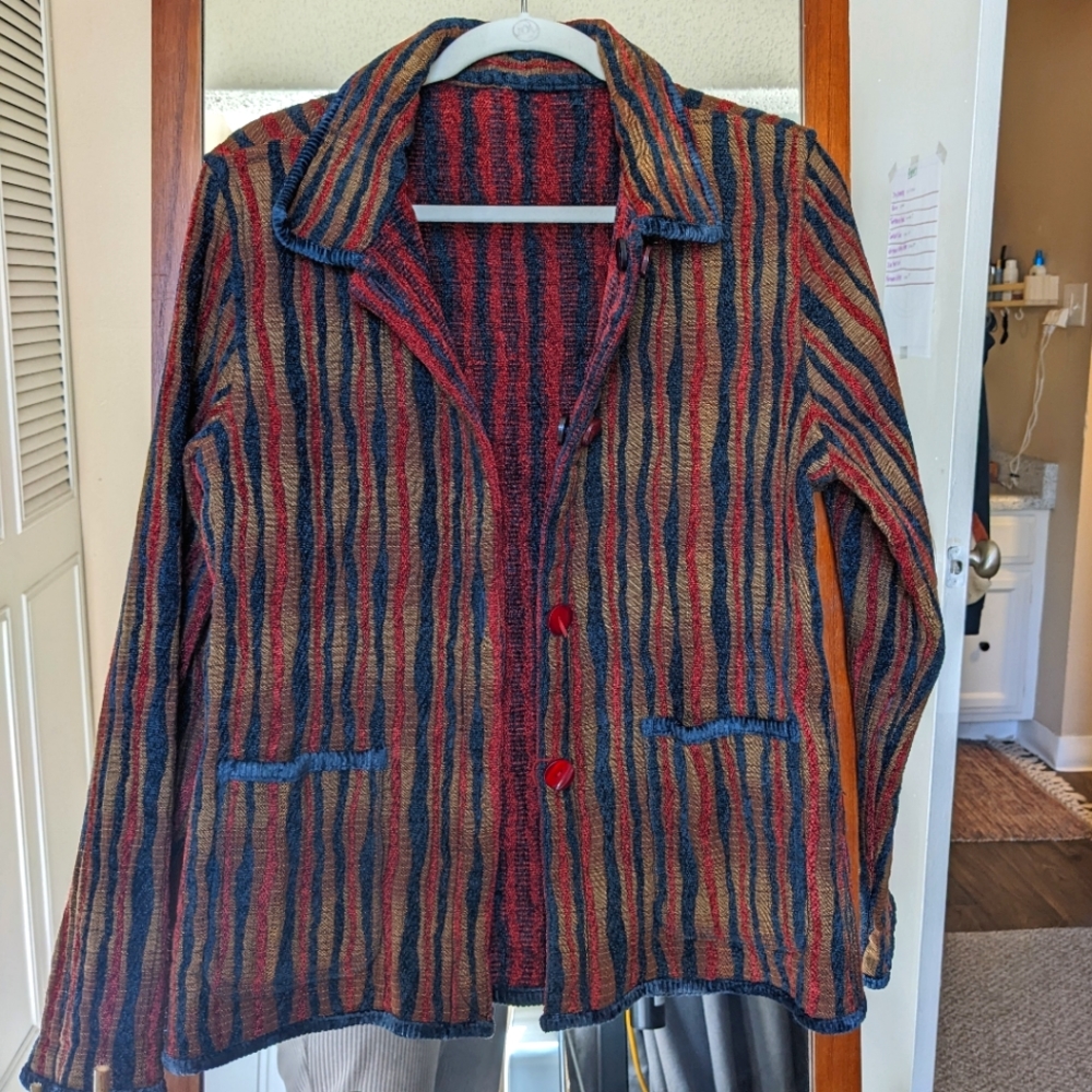 Reversible Jacket Blazer Handmade Artist Inspired Parsley & Sage